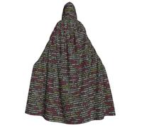 Programmer Programming Code Print Adult Halloween Carnival Hooded Cloak | Cosplay 190cm Capes Costume Masquerade Themes Christmas Party Gatherings
