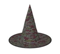 Programmer Programming Code Print Adult Halloween Hat Carnival Cap Cosplay | Witch Wizard Foldable Costume Accessories Holiday Celebrations Themed