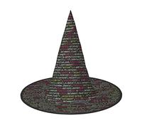 Programmer Programming Code Print Carnival Halloween Hat Witch Cap Cosplay | Foldable Accessory Versatile Costume Prop Photo Themed Parties Adults