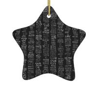 Programmer Programming Code -Print Christmas Ceramic Star Ornaments - Handmade Ceramic Holiday Decor With Gold String For Tree Home Festival.