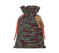 Programmer Programming Code Print Christmas Drawstring Gift Bags Festive Sack Xmas Birthday Party Present Packaging