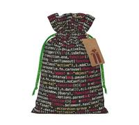 Programmer Programming Code Print Christmas Drawstring Gift Bags Festive Sack Xmas Birthday Party Present Packaging