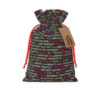 Programmer Programming Code Print Drawstring Gift Seasonal Bags Celebrations Eco-Conscious Holiday Present Packaging