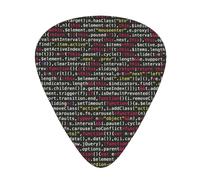 Programmer Programming Code Print Guitar Picks,12 Pack Guitar Plectrums Thin, For Bass Electric Acoustic Guitars Ukulele