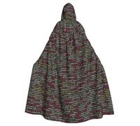 Programmer Programming Code Print Halloween Hooded Cloak Carnival Cosplay | 185cm Velvet Cape Costume Prop Outdoor Activities Party Themed Events