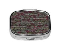 Programmer Programming Code Print Square Metal Pill Box Decorative Pill Case - Carry Your Meds in Style (Rectangular)