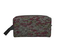 Programmer Programming Code Print Toiletry Bag for Women Make Up Cosmetic Bag Jewelry Organizer Kit Storage Case Travel Accessories Essential Toiletries Purse Pouch