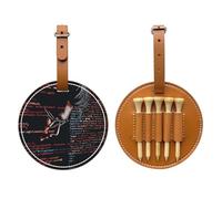 Programmer Programming Code Printed Golf Tee Pouch Bag, PU Leather Tees Holder Ball Pocket Gifts for Golfer Men Women, Brown