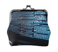 Programmer Programming Code Printed Kiss-Lock Coin Purse for Women, Compact Stylish PU Leather Change Pouch for Cards, Coins, Essentials