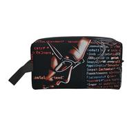 Programmer Programming Code Printed Makeup Bag Large Travel Cosmetic Bags Waterproof Cosmetic Case Toiletry Bag Organizer for Women Mom Girls