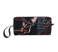 Programmer Programming Code Printed Makeup Bag Simple Travel Cosmetic Bags Waterproof Cosmetic Case Toiletry Bag Organizer for Women Mom Girls