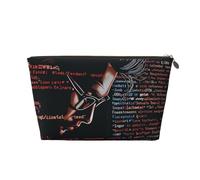 Programmer Programming Code Printed Travel Cosmetic Bags with Gold Zipper Makeup Organizer Cosmetic Case Toiletry Bag for Women Mom Girls