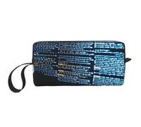 Programmer Programming Code Printing Makeup Bag for Women Girl Portable Travel Cosmetic Bag Makeup Pouch Organizer with Handle