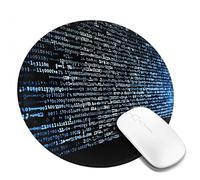 Programmer Programming Code Round Mouse Pad 8 Inch, Comfort Gaming Mousepad, Stitched Edge Non-Slip Rubber Base, Waterproof Computer Mousemat Washable Laptop Mousepads for Home Office