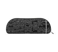 Programmer Programming Code Stylish Leather Half Moon Cosmetic Bag Printed PVC Cross Grain Leather Pouch for Pens, Makeup Essentials Compact Organizer for Travel, School Office