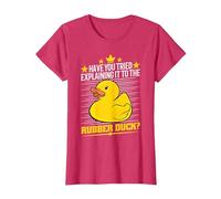 Programmer Rubber Duck Programming Duck Coder Computer T-Shirt, Women, Red Heather, 3X-Large