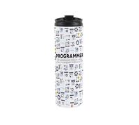 Programmer Travel Mug - Novelty Computing & Technology Gift - Reusable Stainless Steel Vacuum-Sealed Double-Walled Hot/Cold Drinks Travel Flask 500ml (16 fl oz)