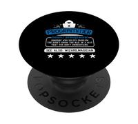 Programmer Wizard Magician Solving Problems PopSockets Adhesive PopGrip
