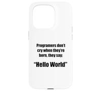 Programmers hello world funny phrase g ase for iPhone 15 Pro