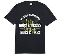 Programmer's Life Hugs & Kisses Only Bugs & Fixes Comfort Colors Adult Heavyweight T-Shirt