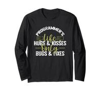Programmer's Life Hugs & Kisses Only Bugs & Fixes Long Sleeve T-Shirt