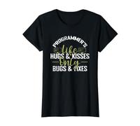 Programmer's Life Hugs & Kisses Only Bugs & Fixes Value Graphic T-Shirt, Women, Black, M