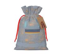 Programming Code Print Christmas Burlap Gift Bag With Drawstring, Present Small Favor Pouch For Birthday Parties-S Size