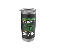 Programming is The Workout of The Brain Coding Progammer Stainless Steel Insulated Tumbler