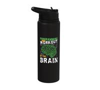 Programming is The Workout of The Brain Coding Progammer Stainless Steel Insulated Water Bottle