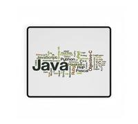 Programming Languages Word Cloud Desk Mat - Java, Python, C++ Keyboard Mouse Pad for Developers 14.4" × 12.1"