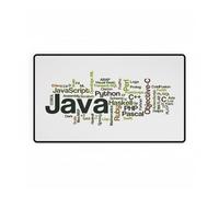 Programming Languages Word Cloud Desk Mat - Java, Python, C++ Keyboard Mouse Pad for Developers 23.6" × 13.8"