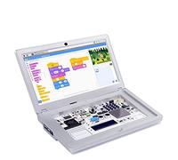 Programming Learning Kit for Raspberry Pi, Crowpi2 Laptop for Raspberry Pi 4, Coding STEM Educational Study for Beginner -Advanced Kit, Silver