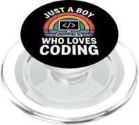 Programming Life Just A Boy Who Loves Coding PopSockets PopGrip for MagSafe