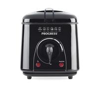 Progress 2-in-1 Deep Fat Fryer & Fondue Maker - 850/950W Electric Fryer with Non-Stick 1L Bowl, Adjustable Temp. up to 190°C, Viewing Window, Compact Design, Includes Basket & 6 Stainless Steel Forks