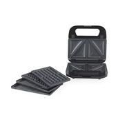 Progress 3 in 1 Snack Maker - Paninis/Toasties/Waffles, Includes Non-Stick Cooking Plates, Automatic Temperature Control, Cool-Touch Handles, Power Indicator Lights, 700W