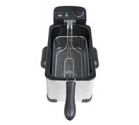 Progress 3L Deep Fat Fryer - Non-Stick Removable Basket and Lid, Easy Clean, 150-190°C, Viewing Window, Adjustable Temperature Control, Power/Ready Indicator Light, Cool-Touch Handle, Anti-Slip, 2000W