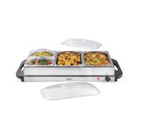 Progress 4-Pan Buffet Server - Electric Hot Plates/Stove, 7.5L Total Capacity, Warming Tray, Adjustable Temperature Control, Parties, Family Dinners, Keep Food Warm, Power Indicator Lights, 300W