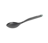 Progress BW09567GEU7 Shimmer Solid Spoon, Multifunctional Non-Stick Safe Kitchen Utensil, Nylon, Ideal for Serving & Stirring, Integrated Herb Stripper, Hanging Hook, Soft-Touch Handle, Green Cuff
