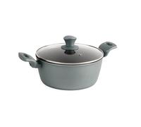 Progress BW09802GWK Shimmer Collection Stockpot with Lid, 7 X Tougher Non-Stick Coating, Metal Utensil & Dishwasher Safe, Suitable for Induction Hobs, Forged Aluminium, Soft-Touch Handles, 24 cm