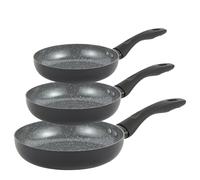 PROGRESS COMBO-8961 Marble Ceramic Frying Pan Set - 3 Piece 20/24/28 cm Pans, Healthy Ceramic Non-Stick Coating Omelette/Egg Pans, PFAS-Free, Induction Hob Suitable, Lightweight Aluminium Cookware