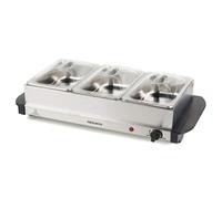 Progress EK3664P Electric Buffet Server - 3 Pan Hot Plate, 3 x 1.5L Removable Sections And Lids, Food Warmer Tray, 200W Portable Chafing Dish, Adjustable Temperature, Bain Marie, Catering Serving Tray
