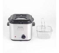 Progress EK5925P 1.5L Deep Fat Fryer - Removable Frying Basket with Detachable Handle, Adjustable Temperature Control, Non-Stick Cooking Bowl, Non-Slip Feet, Viewing Window, Compact Design, 840W