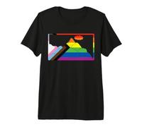 Progress Flag Mountain Camping LGBT Rainbow Gay Pride Hiking Premium T-Shirt