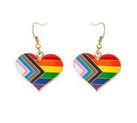 Progress Heart Shape Pride Dangle Earing Gay & Lesbian LGBT Pride Gifts Rainbow Jewelry