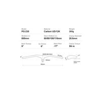 PROGRESS INTEGRATED POWER HANDLEBAR PG-235 17º LTD COCKPIT CARBON MTB