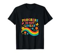 Progress is NOT Linear - Kindergarten Rainbow Pattern T-Shirt