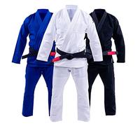 Progress Jiu Jitsu Academy Gi | Lightweight BJJ Gi with Free White Belt | BJJ Kimono for Men & Women | Tear-Resistant Jiu Jitsu Kimono for Training & Competition | Women's & Men's Kimono (White, A3)