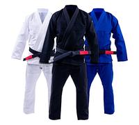 Progress Jiu Jitsu Academy Gi | Lightweight BJJ Gi with Free White Belt | BJJ Kimono for Men & Women | Tear-Resistant Jiu Jitsu Gi for Training & Competition | Women's & Men's Kimono | Black A2L