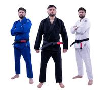 Progress Jiu Jitsu Academy Gi | Lightweight BJJ Gi with Free White Belt | BJJ Kimono for Men & Women | Tear-Resistant Jiu Jitsu Kimono for Training & Competition | Women's & Men's Kimono (Black, A3L)