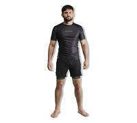 Progress Jiu Jitsu Academy+ Short SleeveRashguard | Flexible and Durable BJJ Rash Guard | Moisture-Wicking Compression Tops for Men and Women | 80% Polyester/20% Spandex (XXL, Black)